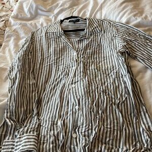 Velvet brand striped button down blouse 100% rayon